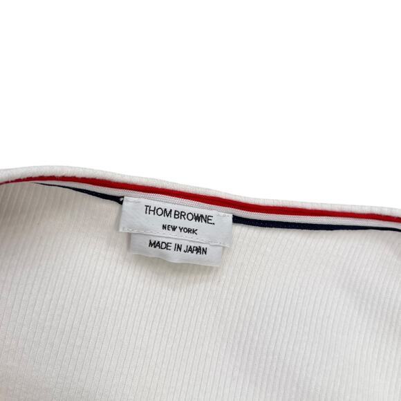 Thom Browne White Rib Tank Womens Size 0 / Small Made in Japan - Picture 2 of 8